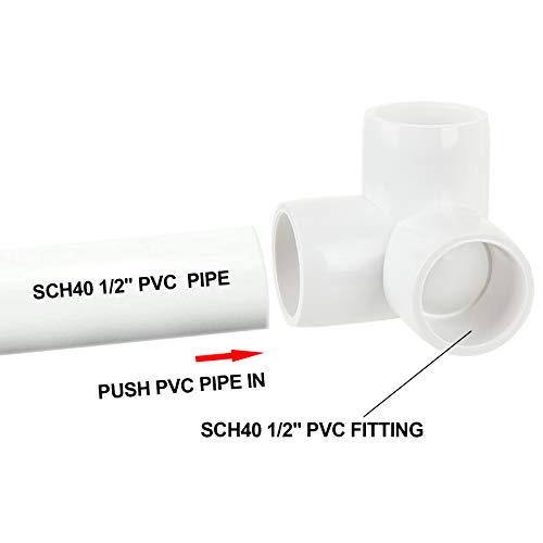 Shanqian SQUS-PVCFITTING-24PCS-WHITE-200912 24 Pack 3 Way Pvc Fitting Elbow,1/2 Inch Pvc Elbow Corner Side Outlet Pvc Corner Fitting Tee thumb #1