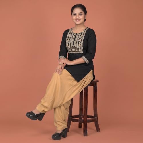 Image of FASHION GALLERY Women's Rayon Relaxed Fit Patiala Salwar with Full Length Drawstring Closure Type and Flexible Waist | Patiala Pant for Woman Free Size Fit Upto XXL
