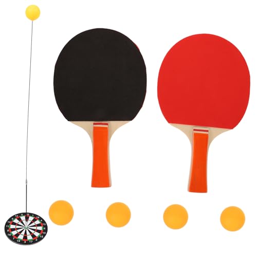 Tennis de table d'entraînement avec raquettes élastiques et base à ventouses stable pour jeu