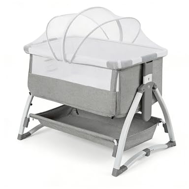 Garvee Cuna colecho 4 en 1 para bebé - Cama con colchón Suave y mosquitera - Balancín y 7 Alturas Ajustables - Incluye Bolsa de Viaje - Ideal 0-36 Meses