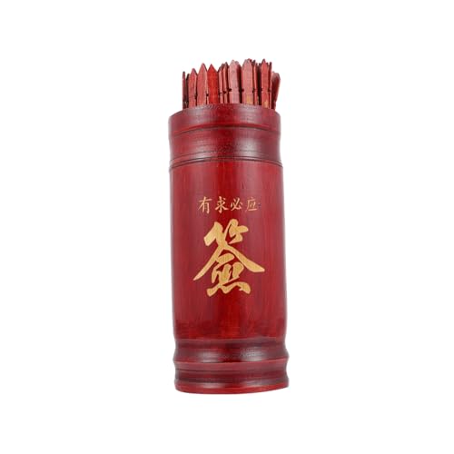 Bâtons divinatoires chinois de temple en bois et papier, coffret de collection