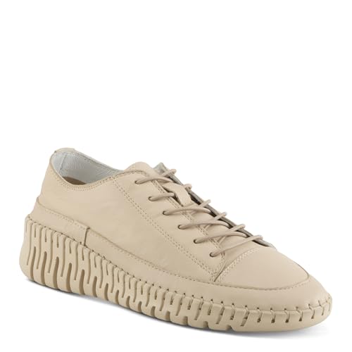 Spring Step Women's SURANA Leather Slip-On Sneakers – Two-Tone Design, Removable Insoles, Elastic Laces, Made in Turkey2