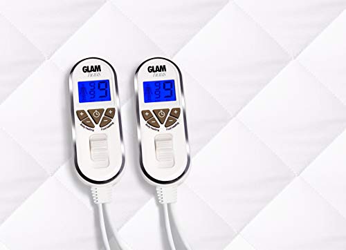 GlamHaus Superking Size Electric Blanket Dual Control, Fitted Heated Mattress Fitted Bed Under Cover With Elasticated Skirt, Premium White Diamond Quilted, Machine Washable (Superking) - Image 5