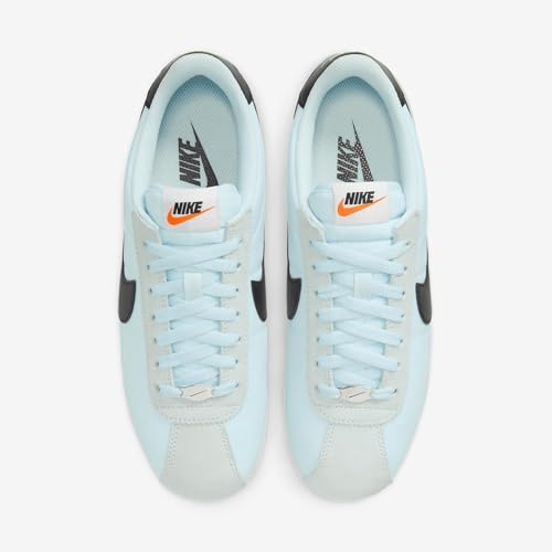 Nike Cortez Women's Shoes (DZ2795-401, Glacier Blue/White/Safety Orange/Black) Size 7.54