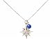 Produktbild Gemshine Konstellation Maritim Halskette Nordstern Polarstern mit SAPHIR Anhänger aus 925 Silber, vergoldet oder rose. Qualitätsvoller Schmuck Made in Spain, Metall Farbe:Silber