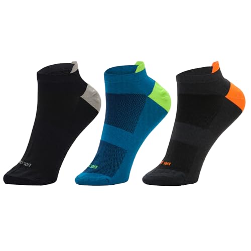 Image of Boldfit No Show Loafer & Ankle Socks for Men & Women Dry Fit Stretchable, Anti Odour & Moisture Absorbent Anti Slip Grip Sports & Gym Socks for Running, Walking & Everyday Wear, Multicolor, Pack of 3