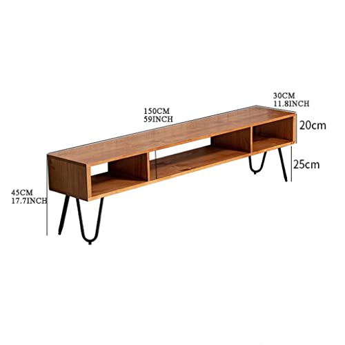 Nizame Retro Tv Stand With Storage Cabinet For Tvs Up To 70 Inch, Tv Console For Media, Wooden Tv Cabinet & Entertainment Center, For Living Room Bedroom (Color : Wood, Size : 150 * 30 * 45) #TOP5