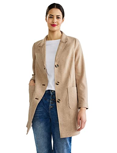STREET ONE Damen A201801 Übergangsmantel, Dark Nutty Mocca Melange, 46