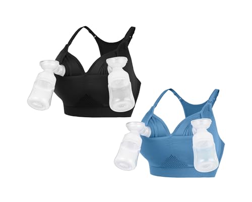 Image of iloveSIA Nursing Bras for Mom Breastfeeding, Seamless Supportive Sleep Bra for Maternity Postpartum S-2XL 3Pack