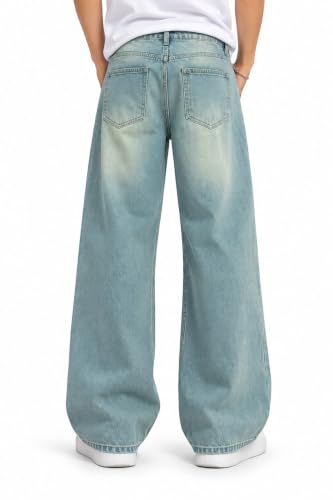 Generic THE BB ERA CLOTHING Men's Wide Leg Jeans, Blue - Image 4