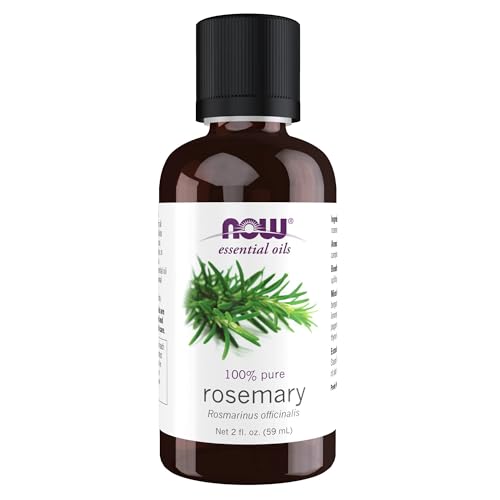 NOW Essential Oils, Rosemary Oil, Purifying Aromatherapy Scent, Steam Distilled, 100% Pure, Vegan, Child Resistant Cap, 1-Ounce