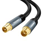 Thzzhnno TV Aerial RG6 Coaxial Cable 1M, Gold Plated Male to Male Coax Cable for HDTV, CATV, DVB-T2/C/S, Cable Modem, Radio, Satellite Receivers