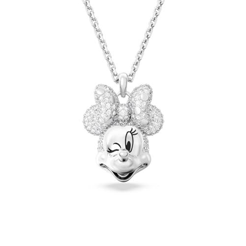 Swarovski Disney Minnie Mouse pendant, White, Rhodium Finished