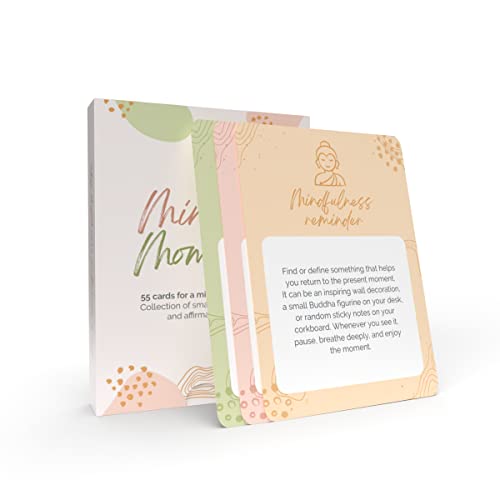 metaFox Mindfulness Cards Set 'Mindful Moments' by becoming - 55 Self Care Cards with Daily Affirmations and Meditation Activities - Affirmation Cards and Mindful Exercises for Stress Relief