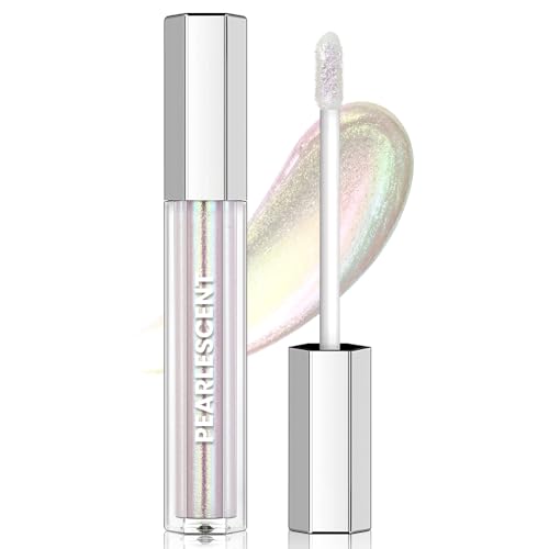 HOSAILY Clear Glitter Lip Gloss Liquid Lipstick, Diamond Shimmer Metallic Sparkly Iridescent Chameleon Lip Gloss Gift for Women, Long Lasting Waterproof Highly Pigment Holographic Shiny Lip Makeup02