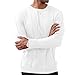 Men's Ribbed Henley Shirts Slim Fit Knit Henley Shirt Basic Button Fashion Top White