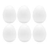 FFchuanhe Foam Eggs for Crafts, 6 Pack 3.8 Inches Polystyrene Foam Eggs for Easter, Halloween, Christmas, School, DIY Painting Projects