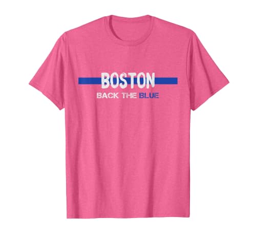 Boston Support Law Enforcement Police Officer T-Shirt T-Shirt, Men, Pink Heather, XX-Large