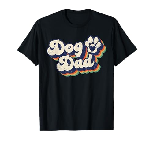 Dog Dad, Paw Vintage Dog Lover Owner Men Dog Funny Pet Lover T-Shirt