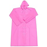 Alasum Einweg Transparenter Regenmantel für Erwachsene aus EVA Poncho für Outdoor Radfahren und Elektrofahrzeuge Leichter Regencape In Pink