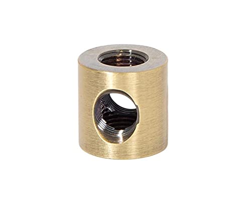 Image of B&P Lamp 4-Way Brass Arm Back, All Holes Tapped 1 /8IP, 3 /4 Inch Height by 3 /4 Inch Diameter, Antique Brass Finish