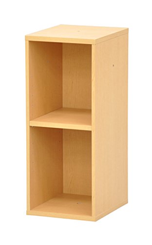 エイアイテック(AITECH) AIS カラーボックス2段 幅25cm 奥行29.4cm 高さ60cm 単品 ニュープレージ ナチュラル NPG-6025 NA