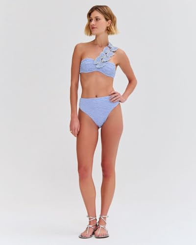 Papillon Jacquard One Shoulder Bikini Top2