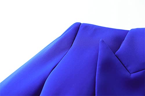 Royal Blue Women Belt Blazer Dress Solid Tie Blazers Elegant Style Office Lady Dresses4