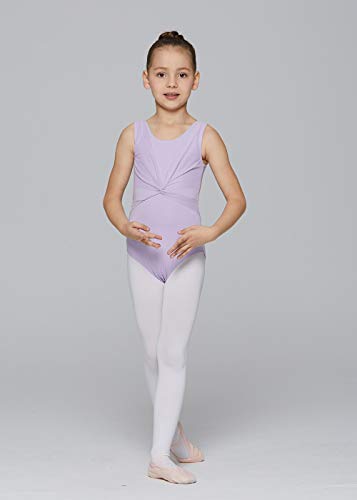 Image of MdnMd Sleeveless Tank Leotard for Girls with Mesh Cross Front