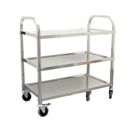 Carrito de catering de acero inoxidable con ruedas, carrito multifuncional para cocina, sala de estar y restaurante