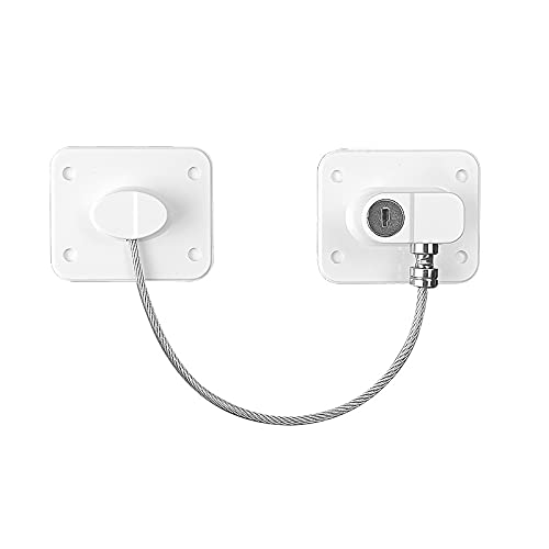Fridge Lock, Digit Password Refrigerator Lock Child Safety Cabinet Locks Protect Children & Prevent Theft for Freezer Door File Drawer Cabinet Cupboard Windows (Square with Key (White))