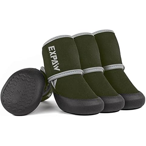 EXPAWLORER Anti-Slip Dog Boots-Dog Boots & Paw Protectors for Winter,Waterproof Dog Socks for Small Medium Large Dogs,Dog Booties for Outdoor Snow Rain Days,Dog Shoes for Hot Pavement,Hiking Walking Cover