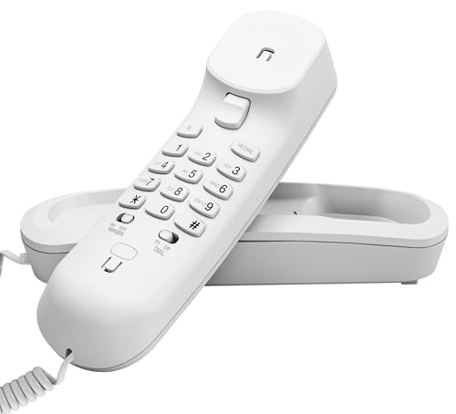 VTech Trimstyle teléfono Fijo con Cable, Control Volumen del Timbre y del Auricular, rellamada último número, Compatible con audífonos,sin alimentación eléctrica, Apto para sobremesa o Pared | CD1100