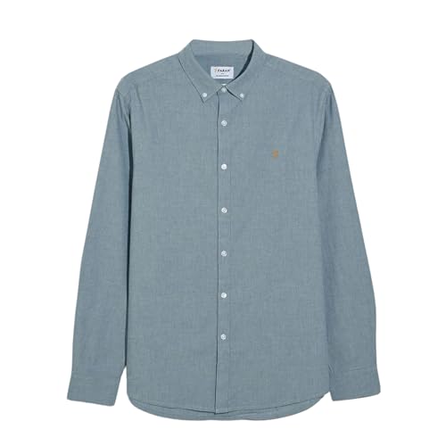 Polo Farah Steen Casual Ls BD Homme fini le col froissé en manches longues