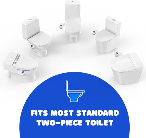 Image of Ultra-Slim Bidet Attachment, Posterior&Feminine Wash-(Retractable Dual Nozzles), Non-Electric Bidet Attachment for Toilet Seat, Adjustable Fresh Cold Water Pressure, Stainless Steel Inlet (White)