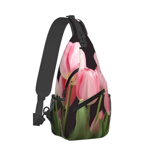pink tulips Sling Backpack Cross Chest Bag Travel Crossbody Bags for Men Women Fashion Daypack2