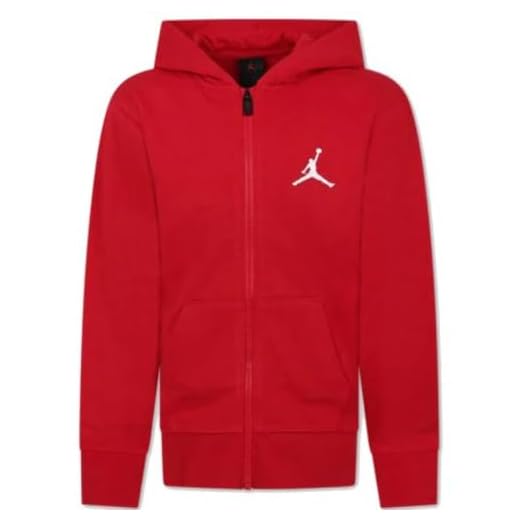 JORDAN Felpa Bambino con Cappuccio Full Zip essencial 95C573 R78 Gym Red Bambino 10-12Y