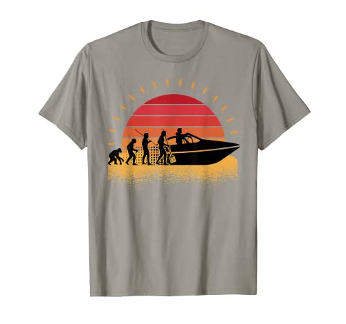 Motorboat driving funny retro holiday motor boat captain T-Shirt