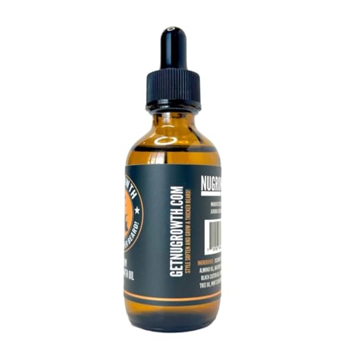 NuGrowth Premium Beard Growth Oil for Black Men – Moisturizes, Softens & Thickens for a Fuller Beard – Fights Itch, Breakage & Acne with Avocado, Mint & Tea Tree Oils (2 fl. oz.)