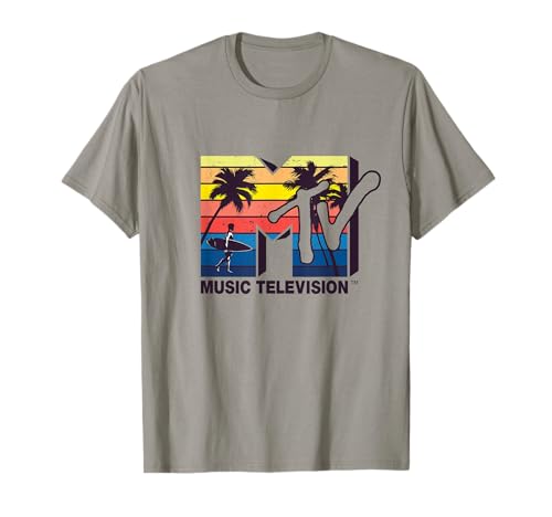 The Official MTV Logo with Vintage Surfer and Palms T-Shirt