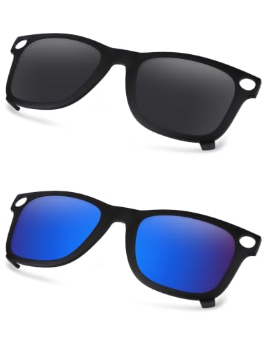 AOZAN �}�b�g�u���b�N�t���[�� �Ό��N���b�v�I���T���O���X Ray-Ban Meta Wayfarer RW4008 53mm �Ή� �j�����p - �I�j�L�X�u���b�N & �J�v���u���[