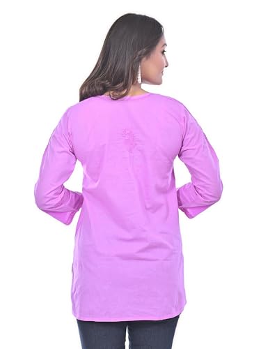 Image of Sanvi Colections Hand Embroidered (Lucknowi Chikankari) YOG luppi Short top Kali Pattern for Women A095