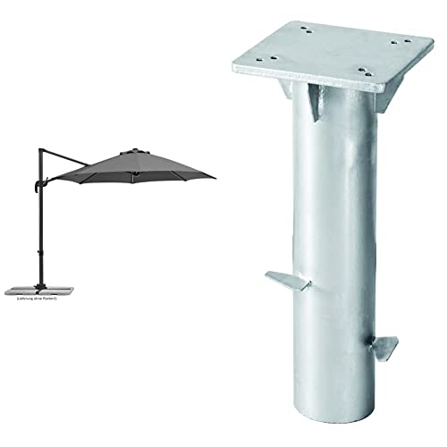 Schneider Sonnenschirm Rhodos Blacklight, anthrazit, 300 cm rund, 793-15,...