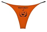 NE Beauty Wanna Small Halloween Thong For Women With Pumpkin Orange and Black Medium