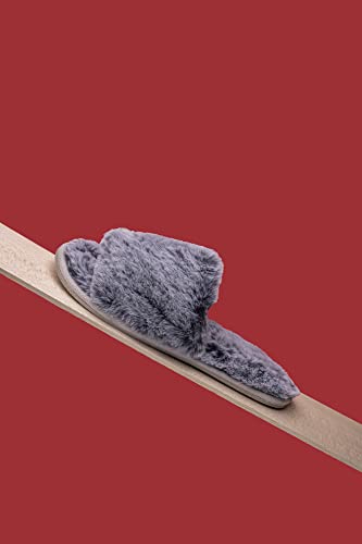 Women's Soft Plush Faux Fur Lightweight House Slippers Fuzzy Memory Foam Spa Slip on Open Toe Cozy House Slippers4