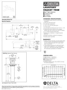 Miniatura 2 de Delta Faucet Ara - Grifo de montaje en pared, grifo de baño cromado, grifo de baño de montaje en pared de 3 agujeros, grifo de baño generalizado,