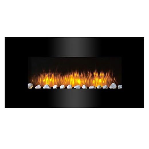 Classic Fire AJ15-S Vancouver - Calefactor de Pared con Efecto Chimenea, Mando a Distancia, 2000 W, Negro, 105,5 cm