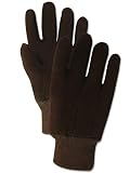 MAGID JerseyMaster CH92 Cotton/Polyester Glove, Knit Wrist Cuff, Men's (12 Pairs), Brown