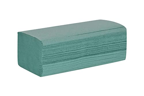 Interfold V-Fold Paper Hand Towels | Green | 1-Ply | CarebyMail Healthcare (3 Sleeves - 750 Hand Towels)
