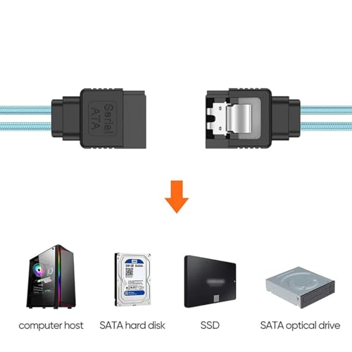 Cable SATA 7-Pin Hembra a SATA 7-Pin Hembra 11.81 in miniatura 2